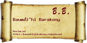 Baumöhl Barakony névjegykártya